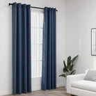 Verduisterende linnen-look gordijnen voor woonkamer slaapkamer en kantoor - Blauw / 140 x 245 cm / 2 - Gordijnen &