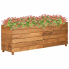Verhoogd meubelstuk uniek met gerecycled teakhout en stalen rek - 150 x 40 x 55 cm / 1 - Bloempotten & plantenbakken