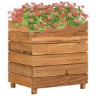 Verhoogd meubelstuk uniek met gerecycled teakhout en stalen rek - 50 x 40 x 55 cm / 1 - Bloempotten & plantenbakken