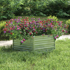 Verhoogde gegalvaniseerd staal plantenbak met open bodem voor tuin en balkon - Zilver / 129 x 129 x 45 cm / 1