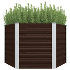 Verhoogde gegalvaniseerd staal plantenbak met open bodem voor tuin en balkon - Bruin / 129 x 129 x 77 cm / 1