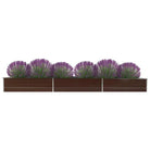 Verhoogde gegalvaniseerd staal plantenbak voor tuin en balkon decoratie - Bruin / 480 x 80 x 45 cm / 1 - Bloempotten &
