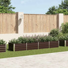 Verhoogde gegalvaniseerd staal plantenbak voor tuin en balkon decoratie - Bruin / 320 x 80 x 45 cm / 1 - Bloempotten &