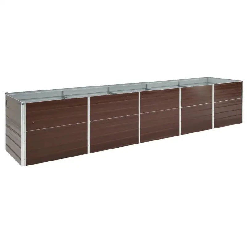 Verhoogde gegalvaniseerd staal plantenbak voor tuin en balkon decoratie - Bruin / 400 x 80 x 45 cm / 1 - Bloempotten &