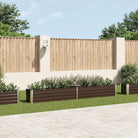 Verhoogde gegalvaniseerd staal plantenbak voor tuin en balkon decoratie - Bruin / 320 x 40 x 45 cm / 1 - Bloempotten &