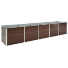 Verhoogde gegalvaniseerd staal plantenbak voor tuin en balkon decoratie - Bruin / 400 x 80 x 77 cm / 1 - Bloempotten &