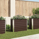 Verhoogde gegalvaniseerd staal plantenbak voor tuin en balkon decoratie - Bruin / 100 x 40 x 77 cm / 1 - Bloempotten &