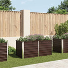 Verhoogde gegalvaniseerd staal plantenbak voor tuin en balkon decoratie - Bruin / 160 x 80 x 77 cm / 1 - Bloempotten &