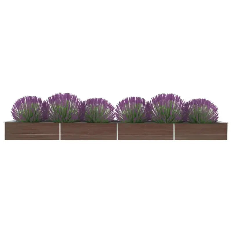 Verhoogde gegalvaniseerd staal plantenbak voor tuin en balkon decoratie - Bruin / 600 x 80 x 45 cm / 1 - Bloempotten &