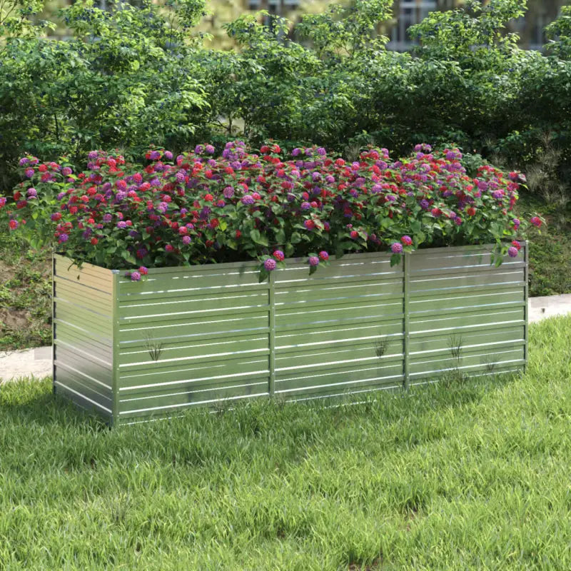 Verhoogde gegalvaniseerd stalen plantenbak voor tuin en balkon decoratie - 240 x 80 x 77 cm / 1 - Bloempotten &