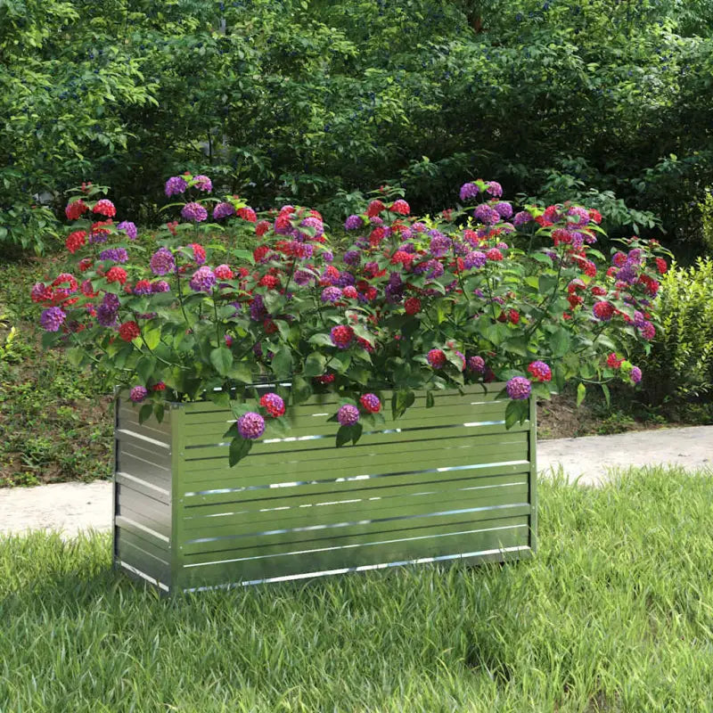 Verhoogde gegalvaniseerd stalen plantenbak voor tuin en balkon decoratie - 100 x 40 x 45 cm / 1 - Bloempotten &