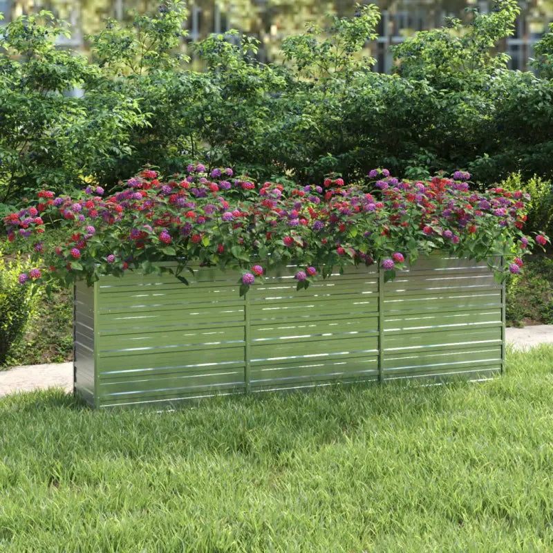 Verhoogde gegalvaniseerd stalen plantenbak voor tuin en balkon decoratie - 240 x 40 x 77 cm / 1 - Bloempotten &