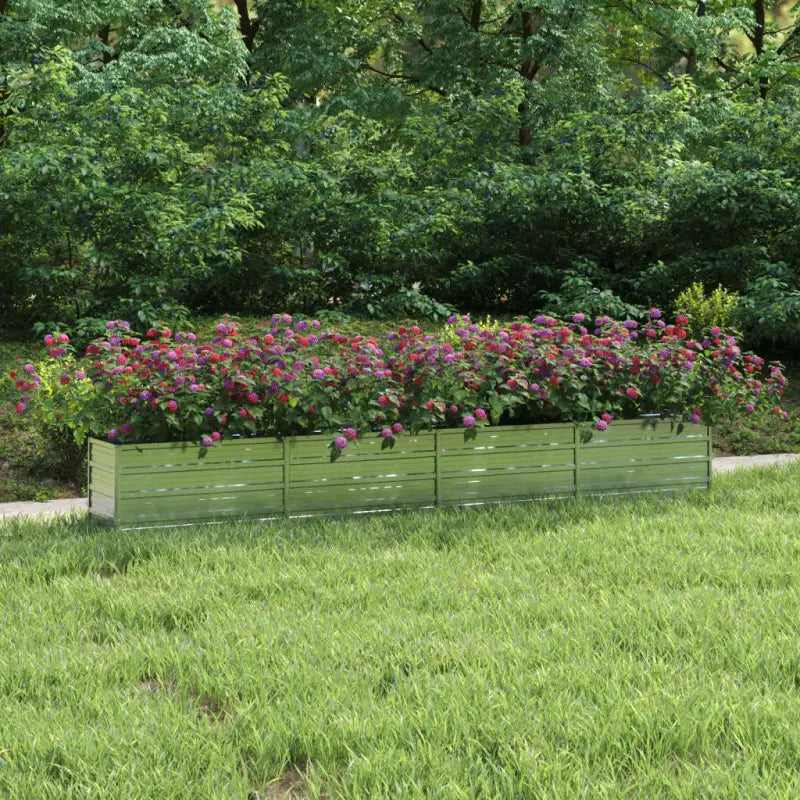 Verhoogde gegalvaniseerd stalen plantenbak voor tuin en balkon decoratie - 320 x 40 x 45 cm / 1 - Bloempotten &