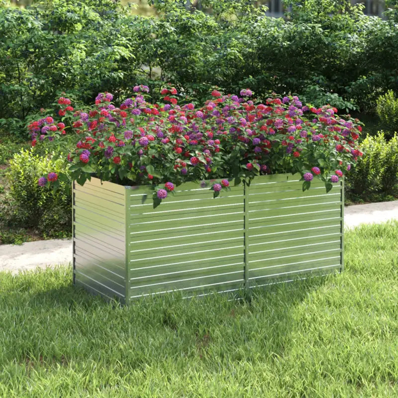 Verhoogde gegalvaniseerd stalen plantenbak voor tuin en balkon decoratie - 160 x 80 x 77 cm / 1 - Bloempotten &