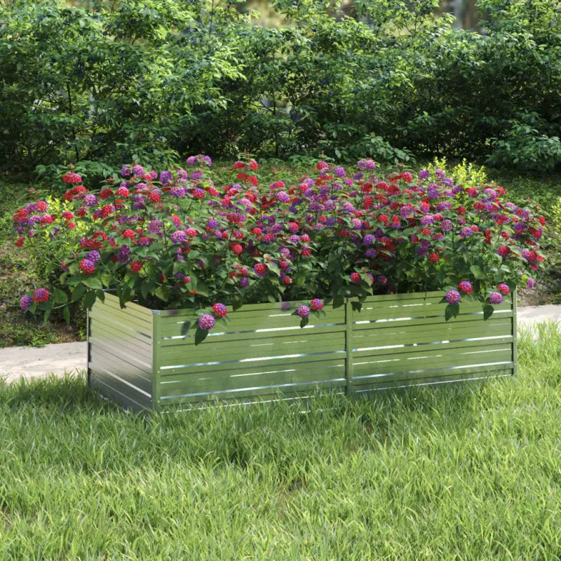 Verhoogde gegalvaniseerd stalen plantenbak voor tuin en balkon decoratie - 160 x 80 x 45 cm / 1 - Bloempotten &