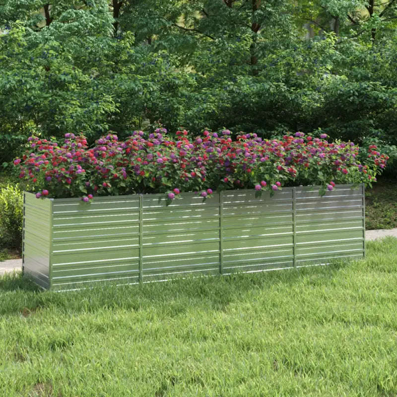 Verhoogde gegalvaniseerd stalen plantenbak voor tuin en balkon decoratie - 320 x 80 x 77 cm / 1 - Bloempotten &