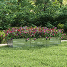 Verhoogde gegalvaniseerd stalen plantenbak voor tuin en balkon decoratie - 240 x 80 x 45 cm / 1 - Bloempotten &