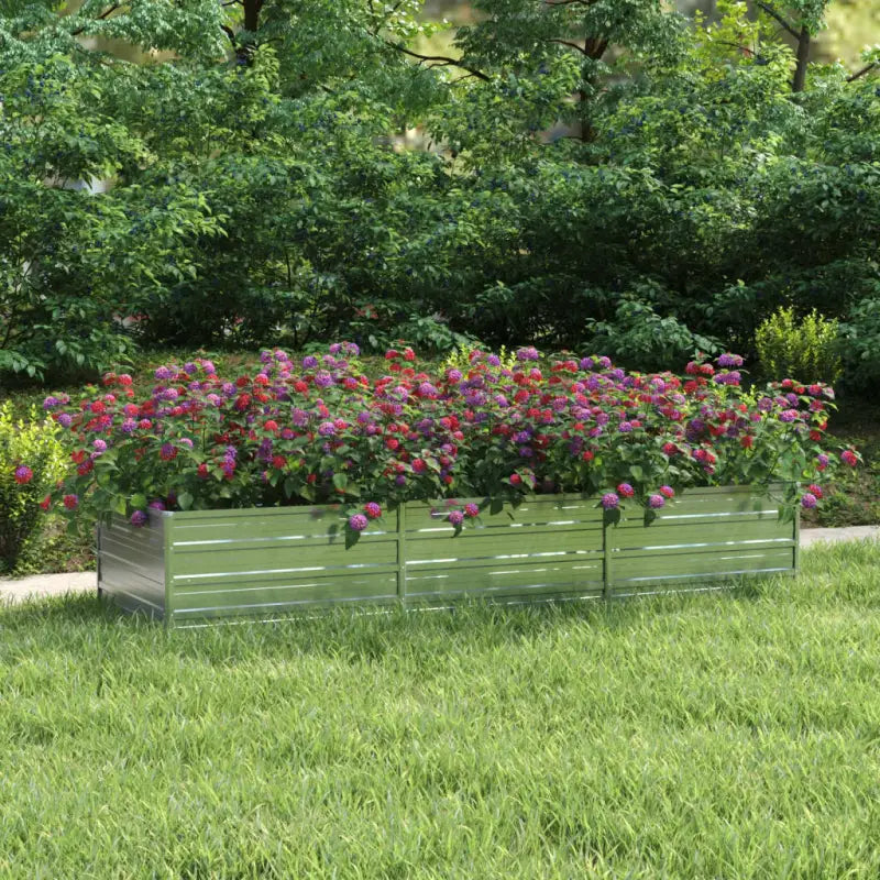 Verhoogde gegalvaniseerd stalen plantenbak voor tuin en balkon decoratie - 240 x 80 x 45 cm / 1 - Bloempotten &