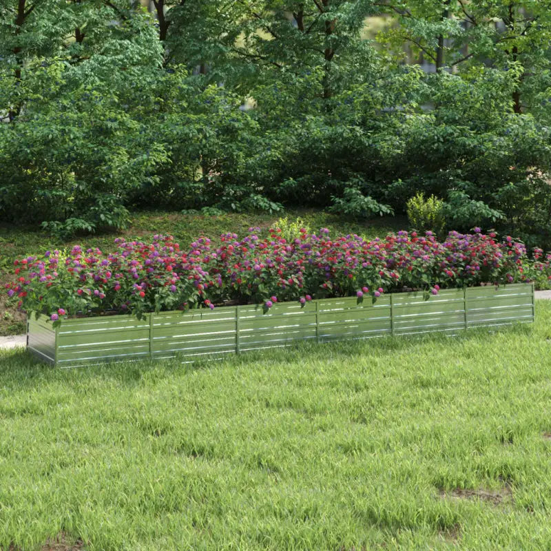 Verhoogde gegalvaniseerd stalen plantenbak voor tuin en balkon decoratie - 480 x 80 x 45 cm / 1 - Bloempotten &