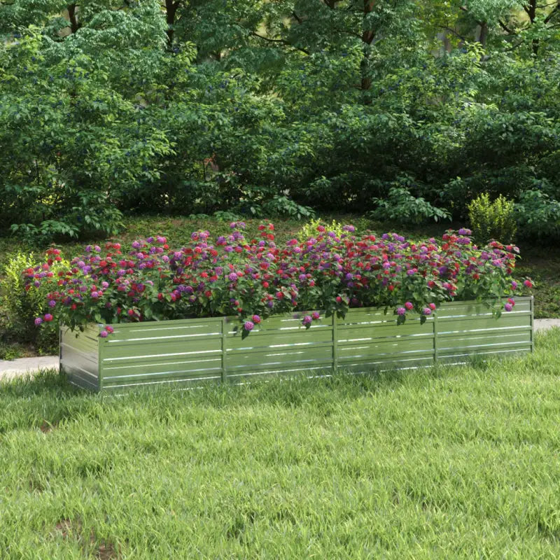 Verhoogde gegalvaniseerd stalen plantenbak voor tuin en balkon decoratie - 320 x 80 x 45 cm / 1 - Bloempotten &