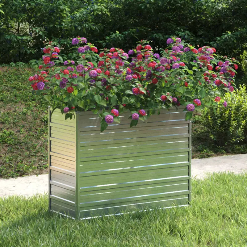Verhoogde gegalvaniseerd stalen plantenbak voor tuin en balkon decoratie - 100 x 40 x 77 cm / 1 - Bloempotten &