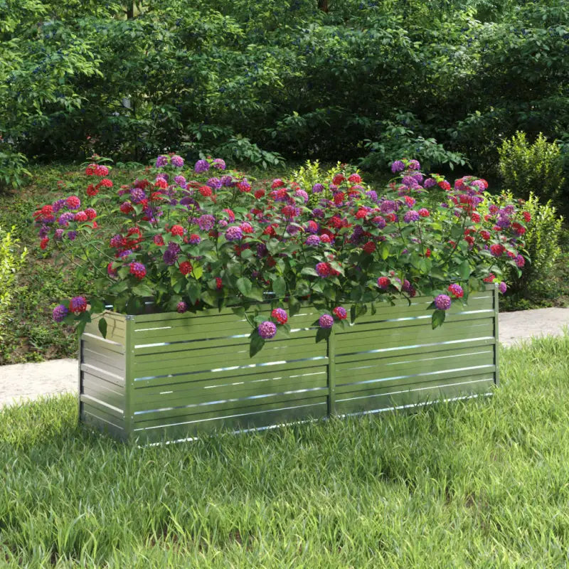Verhoogde gegalvaniseerd stalen plantenbak voor tuin en balkon decoratie - 160 x 40 x 45 cm / 1 - Bloempotten &