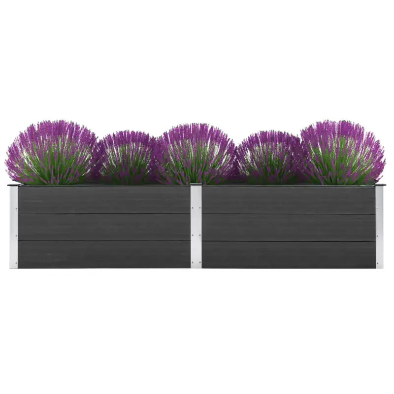 Verhoogde Houten Kunststof Compost plantenbak voor Buiten Tuin - Grijs / 250 x 50 x 54 cm / 1 - Bloempotten &