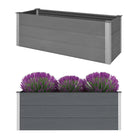 Verhoogde Houten Kunststof Compost plantenbak voor Buiten Tuin - Grijs / 150 x 50 x 54 cm / 1 - Bloempotten &