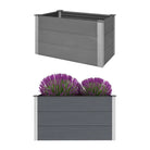 Verhoogde Houten Kunststof Compost plantenbak voor Buiten Tuin - Grijs / 100 x 50 x 54 cm / 1 - Bloempotten &