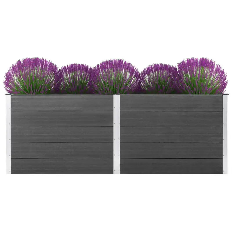 Verhoogde Houten Kunststof Compost plantenbak voor Buiten Tuin - Grijs / 250 x 50 x 91 cm / 1 - Bloempotten &