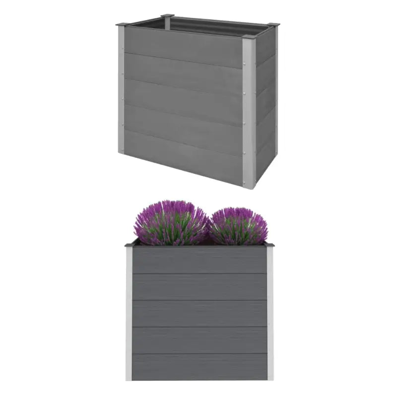 Verhoogde Houten Kunststof Compost plantenbak voor Buiten Tuin - Grijs / 100 x 50 x 91 cm / 1 - Bloempotten &