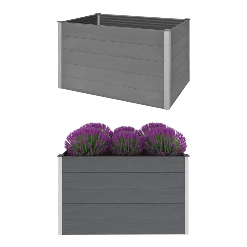 Verhoogde Houten Kunststof Compost plantenbak voor Buiten Tuin - Grijs / 150 x 100 x 91 cm / 1 - Bloempotten &