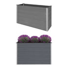 Verhoogde Houten Kunststof Compost plantenbak voor Buiten Tuin - Grijs / 150 x 50 x 91 cm / 1 - Bloempotten &