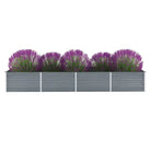 Verhoogde metalen plantenbak van gegalvaniseerd staal voor tuin en balkon - Grijs / 320 x 80 x 45 cm / 1 - Bloempotten