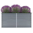 Verhoogde metalen plantenbak van gegalvaniseerd staal voor tuin en balkon - Grijs / 160 x 40 x 77 cm / 1 - Bloempotten