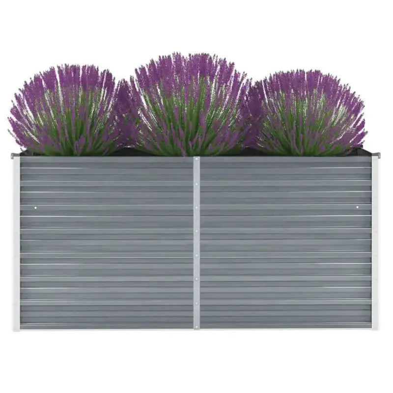 Verhoogde metalen plantenbak van gegalvaniseerd staal voor tuin en balkon - Grijs / 160 x 40 x 77 cm / 1 - Bloempotten