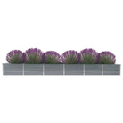 Verhoogde metalen plantenbak van gegalvaniseerd staal voor tuin en balkon - Grijs / 480 x 80 x 45 cm / 1 - Bloempotten