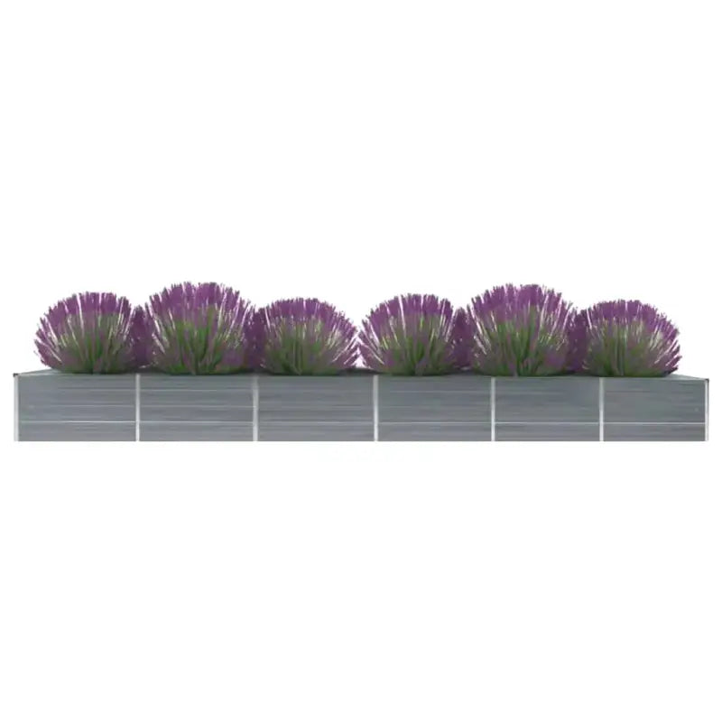 Verhoogde metalen plantenbak van gegalvaniseerd staal voor tuin en balkon - Grijs / 480 x 80 x 45 cm / 1 - Bloempotten