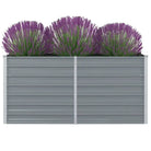 Verhoogde metalen plantenbak van gegalvaniseerd staal voor tuin en balkon - Grijs / 160 x 80 x 77 cm / 1 - Bloempotten