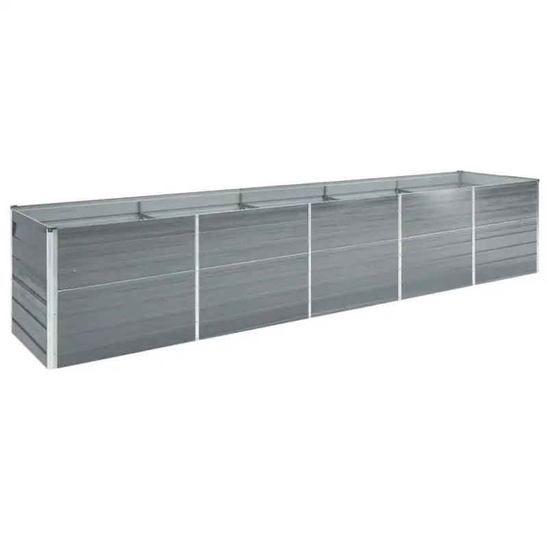 Verhoogde metalen plantenbak van gegalvaniseerd staal voor tuin en balkon - Grijs / 400 x 80 x 77 cm / 1 - Bloempotten