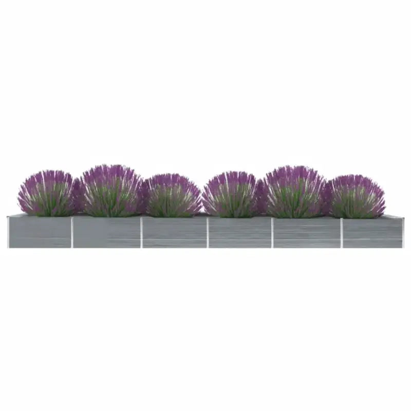 Verhoogde metalen plantenbak van gegalvaniseerd staal voor tuin en balkon - Grijs / 600 x 80 x 45 cm / 1 - Bloempotten