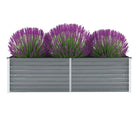 Verhoogde metalen plantenbak van gegalvaniseerd staal voor tuin en balkon - Grijs / 160 x 40 x 45 cm / 1 - Bloempotten