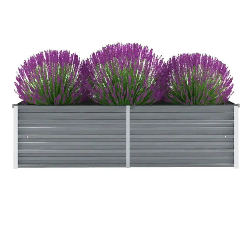 Verhoogde metalen plantenbak van gegalvaniseerd staal voor tuin en balkon - Grijs / 160 x 40 x 45 cm / 1 - Bloempotten