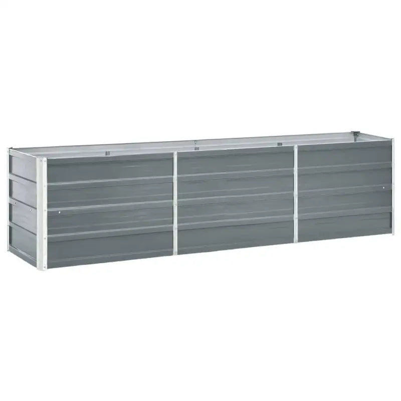Verhoogde metalen plantenbak van gegalvaniseerd staal voor tuin en balkon - Grijs / 240 x 40 x 45 cm / 1 - Bloempotten
