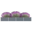 Verhoogde metalen plantenbak van gegalvaniseerd staal voor tuin en balkon - Grijs / 320 x 40 x 45 cm / 1 - Bloempotten