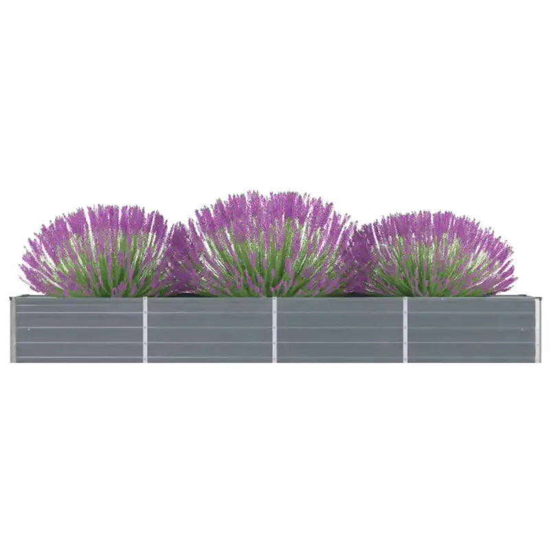 Verhoogde metalen plantenbak van gegalvaniseerd staal voor tuin en balkon - Grijs / 320 x 40 x 45 cm / 1 - Bloempotten