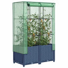 Verhoogde plantenbak met kasdek voor extra groeiruimte - Blauwgrijs / 80 x 40 x 138 cm / 1 - Bloempotten & plantenbakken