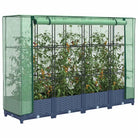 Verhoogde plantenbak met kasdek voor extra groeiruimte - Blauwgrijs / 160 x 40 x 123 cm / 1 - Bloempotten &
