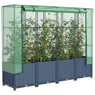 Verhoogde plantenbak met kasdek voor extra groeiruimte - Blauwgrijs / 160 x 40 x 138 cm / 1 - Bloempotten &