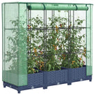 Verhoogde plantenbak met kasdek voor extra groeiruimte - Blauwgrijs / 120 x 40 x 123 cm / 1 - Bloempotten &
